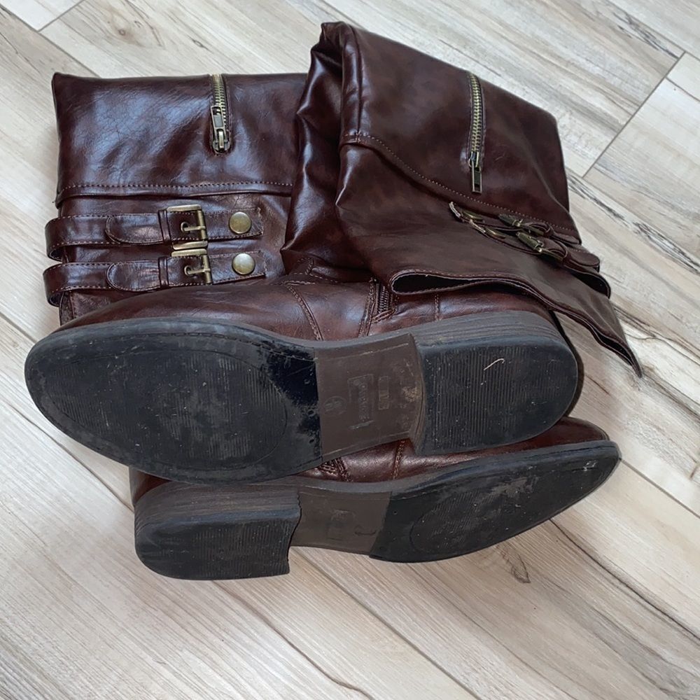 Bamboo Montage Brown Long Boots 10 - Picture 4 of 5